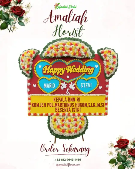 Papan Bunga Pernikahan Sadomas